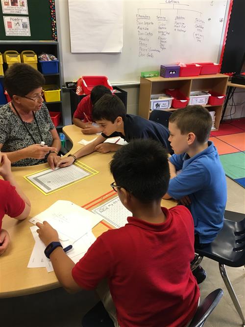 Students at math table 
