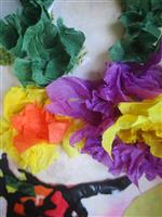 Multi colored tissue paper flowers
