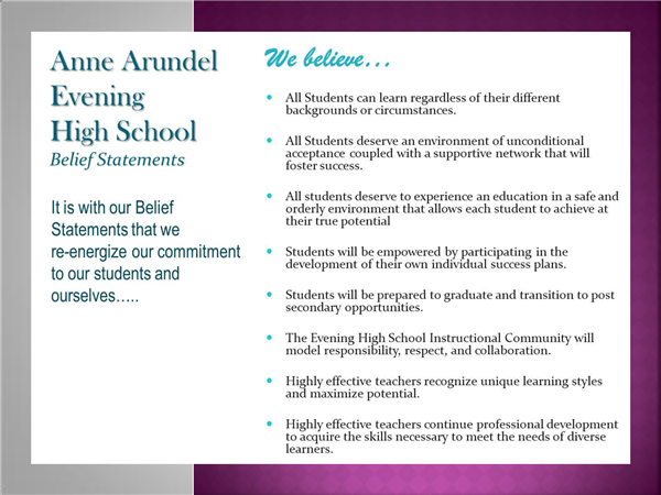 AAEHS Belief Statement