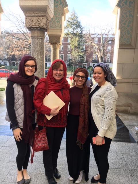 Students and teachers at the Islamic Center Mosque, Washington DC 