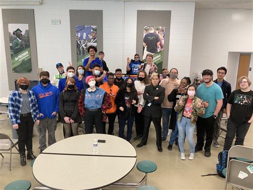 eSports pilot program students from Arundel and Chesapeake High Schools pose with coaches.